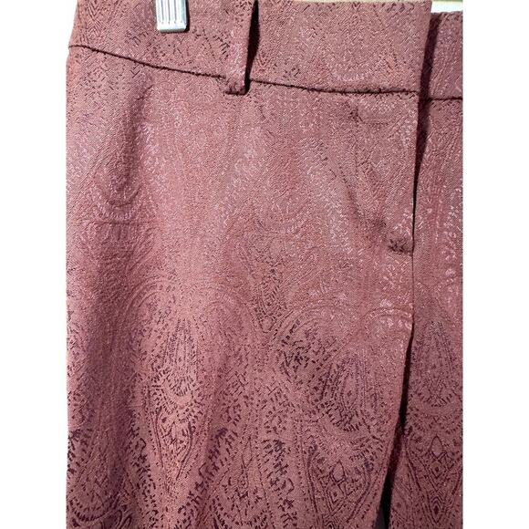 Ann Taylor Petite 00 Burgundy Jacquard Pants - Picture 3 of 5